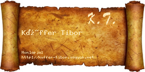 Küffer Tibor névjegykártya